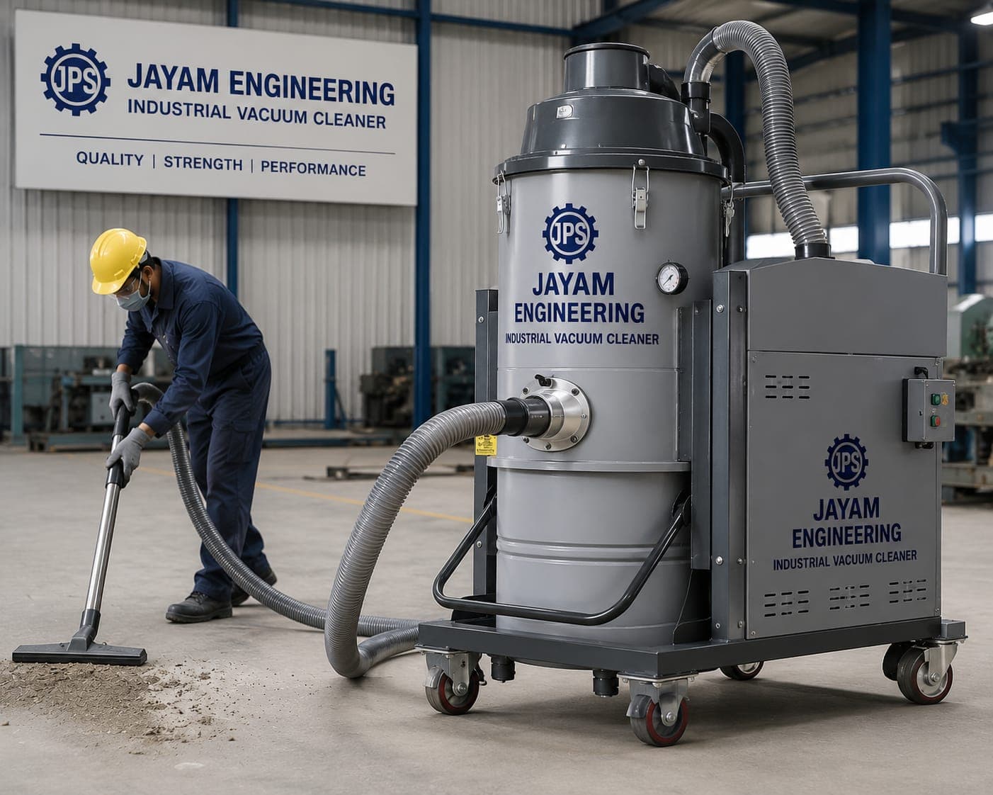 Industrial vacuum cleaning system for boiler and plant maintenance