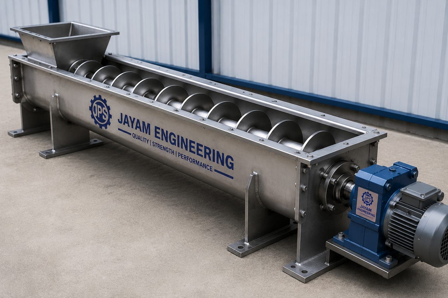 Industrial screw conveyor and bulk material handling equipment