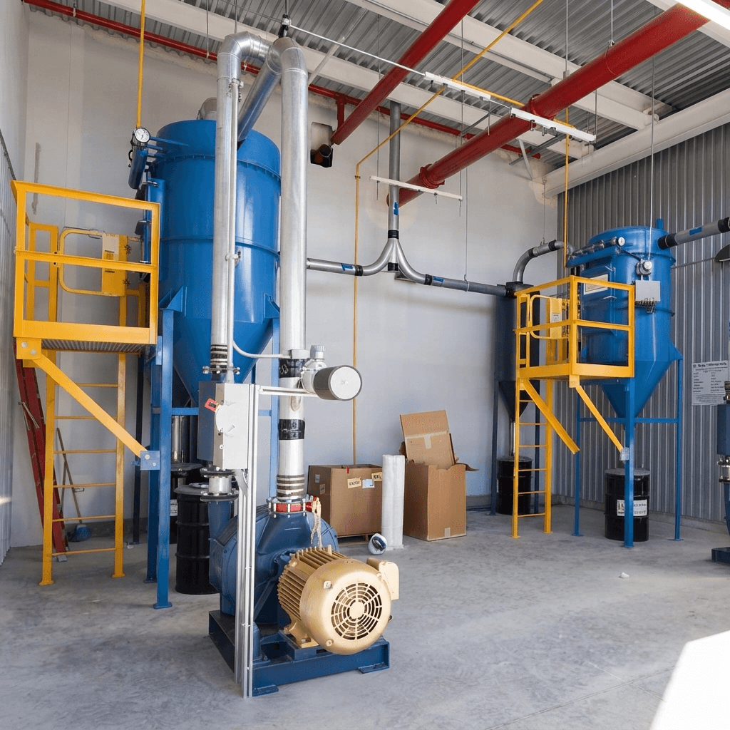 Boiler steam-line piping and industrial plant infrastructure